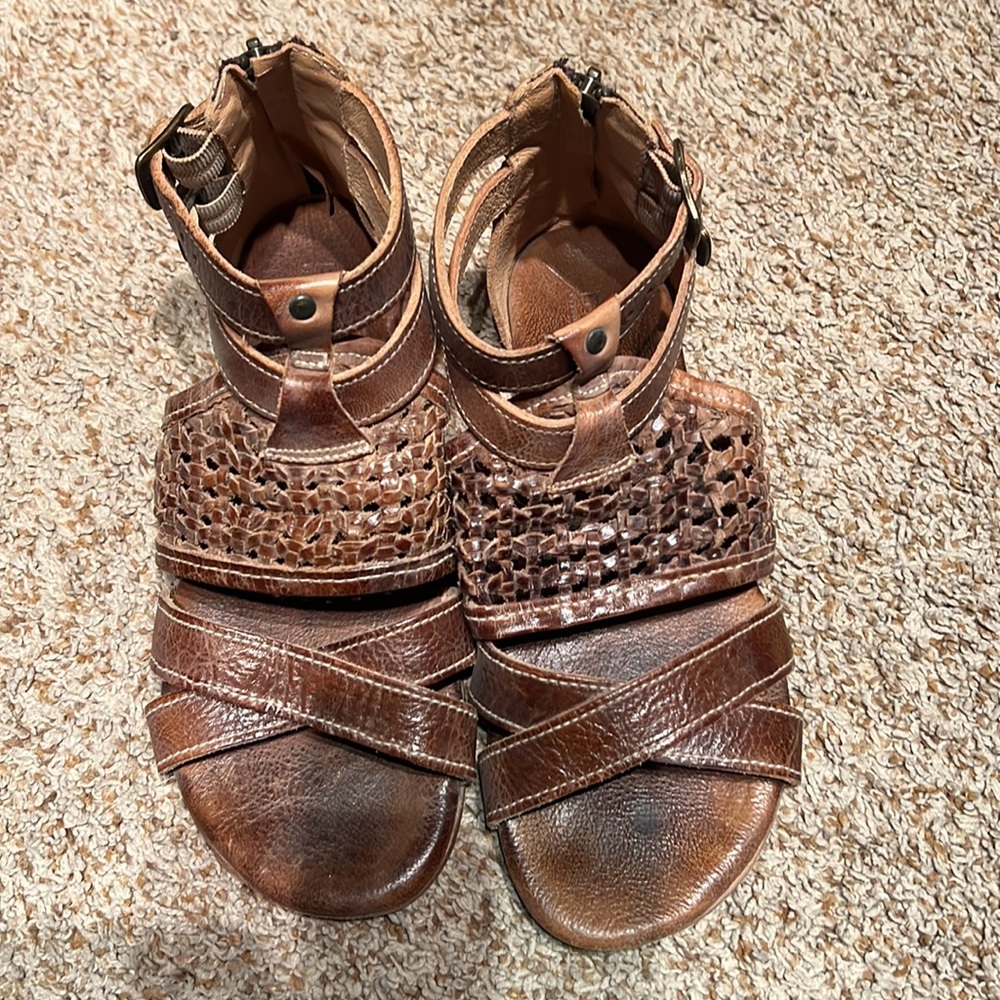 BED STU Capriana Strappy Leather Sandals Tan Mason - Picture 6 of 6